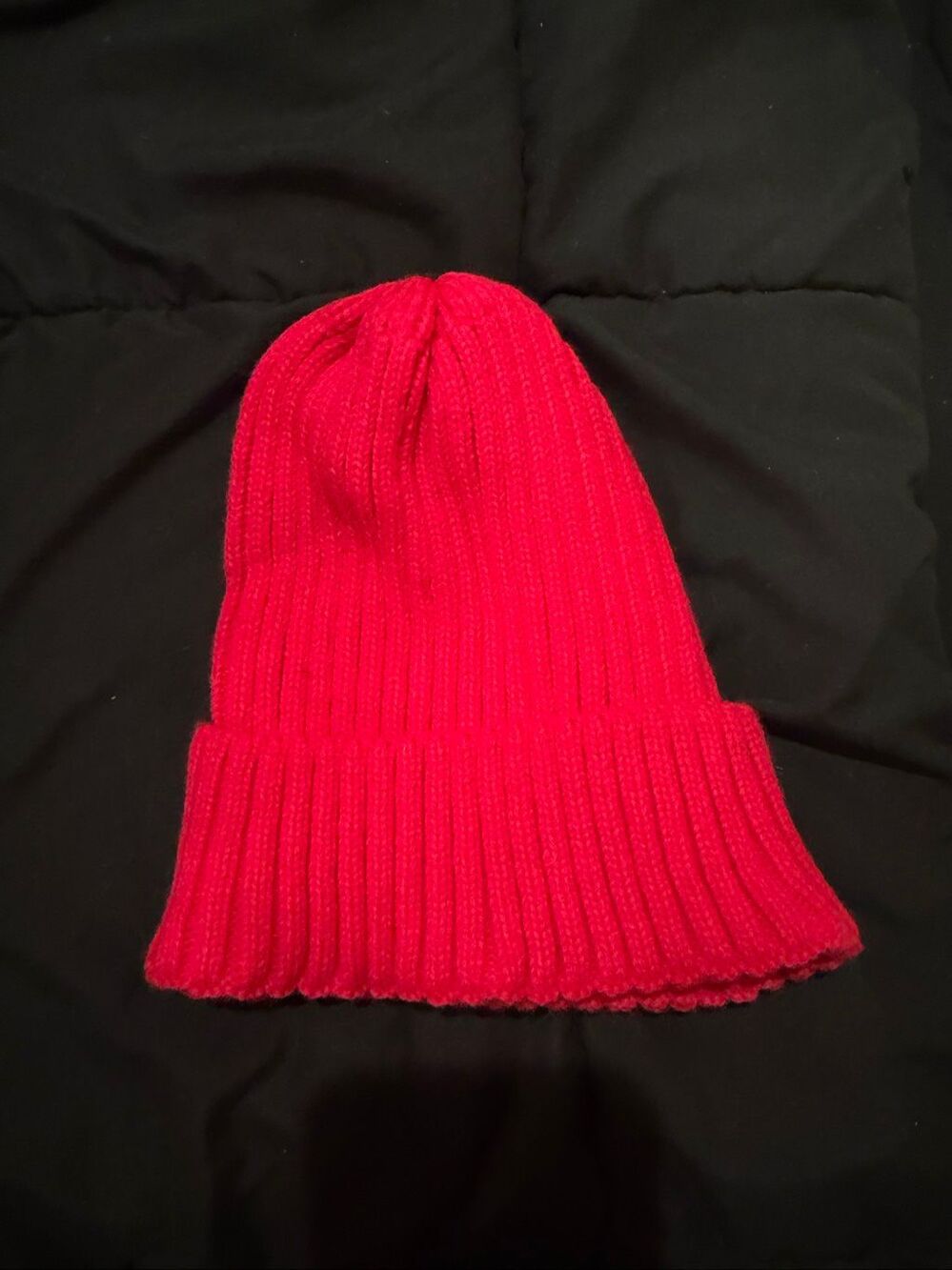 Neon pink beanie